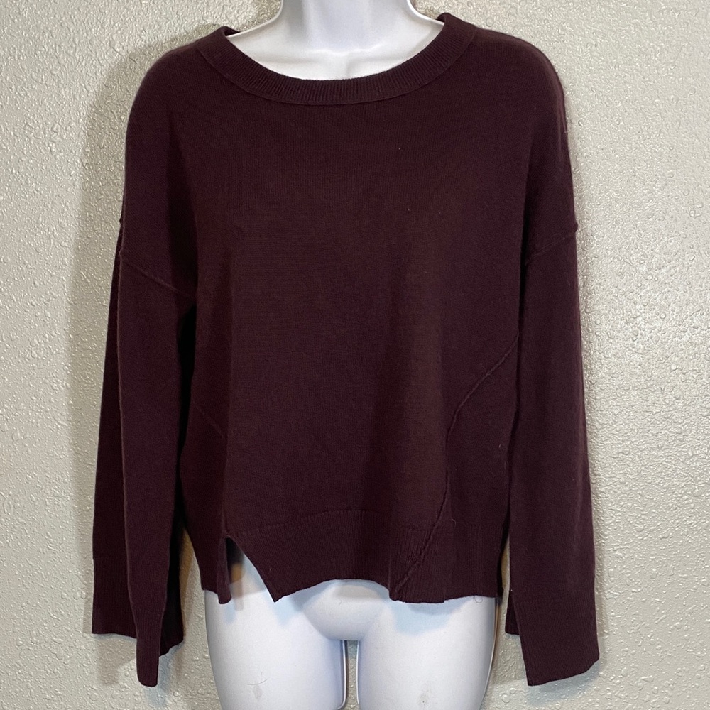 Parrish LA Deep Eggplant Cashmere Sweater